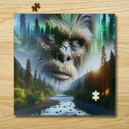 Bigfoot, Mountains, River and Forest ジグソーパズル