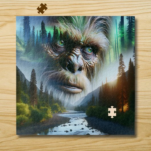 Bigfoot, Mountains, River and Forest ジグソーパズル