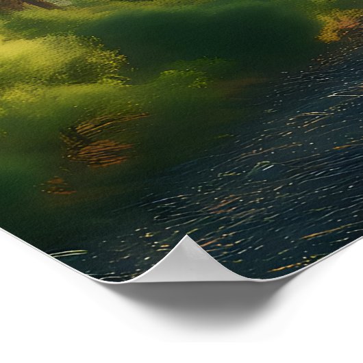 Bigfoot, Mountains, River and Forest ポスター (角)