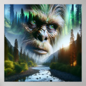 Bigfoot, Mountains, River and Forest ポスター (正面)
