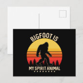 Bigfoot my Spirit Animal | Bigfoot Retro ポストカード (正面/裏面)