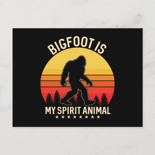 Bigfoot my Spirit Animal | Bigfoot Retro ポストカード (正面)