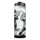 Bigfoot Patriot:サスカッチ,ネコ,国旗 タンブラー (正面)