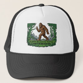 Bigfoot Peace Funny Believe In Yourself Sasquatch キャップ