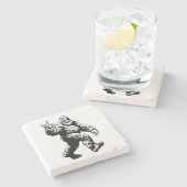 Bigfoot Peace/Funny Sasquatch Rustic Cabin Decor ストーンコースター (横)
