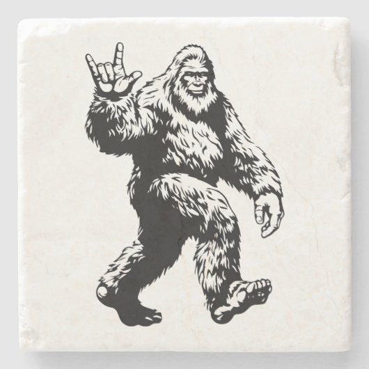 Bigfoot Peace/Funny Sasquatch Rustic Cabin Decor ストーンコースター (正面)