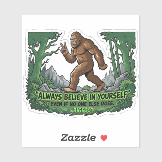 Bigfoot Peace Sign Believe In Yourself Motivation シール (シート)