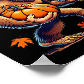 Bigfoot Pilgrim Hat Turkey Day Pumpkin Thanksgivin ポスター (角)