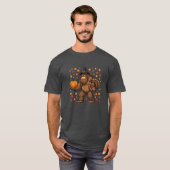 Bigfoot Pilgrim Thanksgiving Turkey Pumpkin Tシャツ (正面フル)