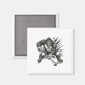 Bigfoot Player Playing Hockey Funny Sasquatch Ice  マグネット (正面/裏面)