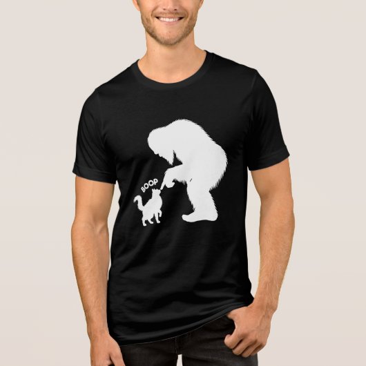 Bigfoot Playful Long Haired Cat Boop トライブレンドＴシャツ (正面)