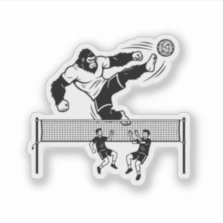 Bigfoot playing Sepak Takraw シール