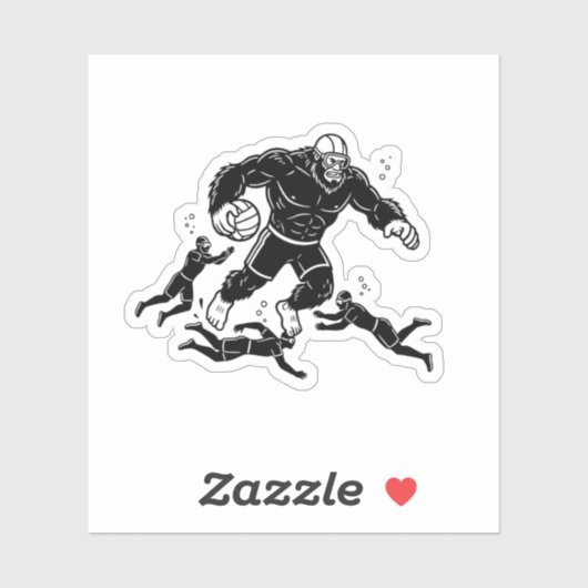 Bigfoot playing Underwater Rugby シール (シート)