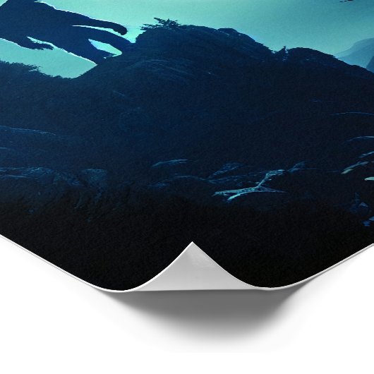 Bigfoot Poster Art Print, Gothic Wall Decor Painti ポスター (角)