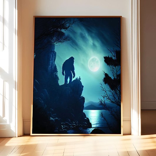 Bigfoot Poster Art Print, Gothic Wall Decor Painti ポスター