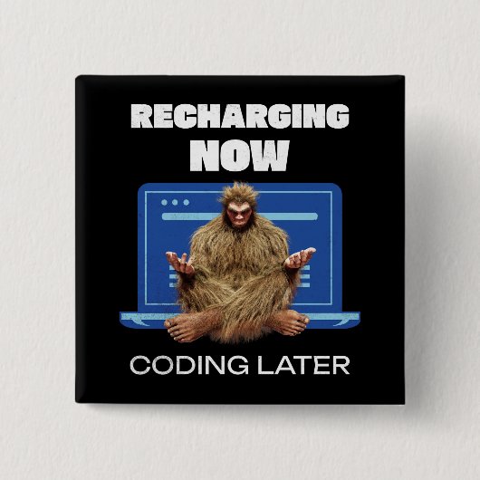 Bigfoot Programmer Coderソフトウェア開発者 缶バッジ (正面)