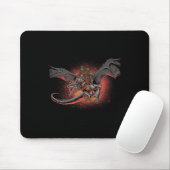 Bigfoot Riding A Dragon Looking Atエイリアン- Sasqua マウスパッド (マウス)