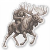 Bigfoot Riding Moose シール (正面)