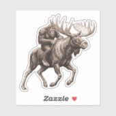 Bigfoot Riding Moose シール (シート)