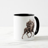 Bigfoot Riding Moose  マグカップ (正面右)