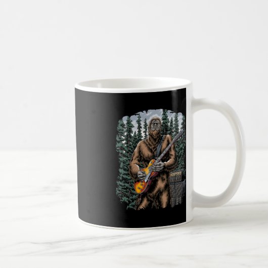 Bigfoot Rockin Out With His Guitar Out - Forest Ja コーヒーマグカップ (右)