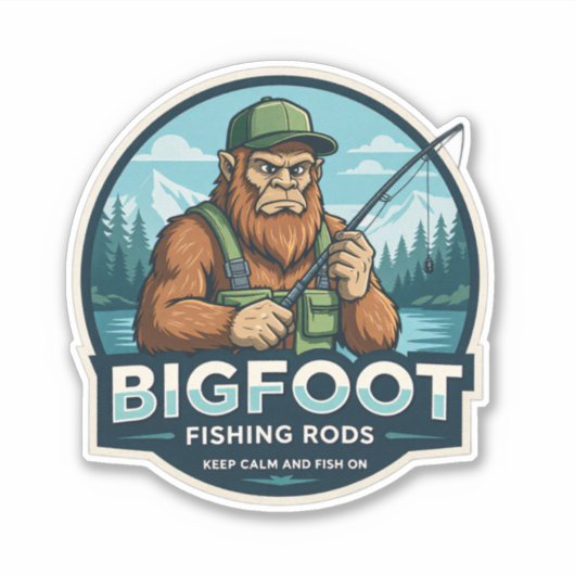 Bigfoot Rods Keep Calm Fish On シール (正面)
