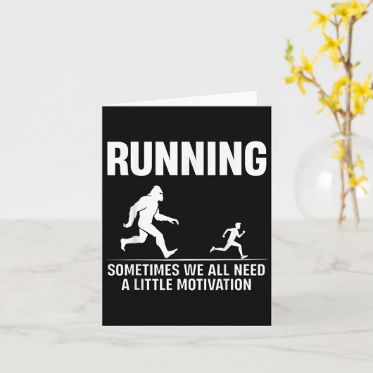 Bigfoot Running Sometimes We All Need A Little Mot カード (黄色い花)