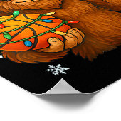 Bigfoot Santa Basketball Christmas  ポスター (角)