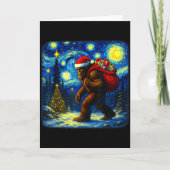 Bigfoot Santa Christmas Starry Night Sasquatch Van カード (正面)
