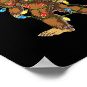 bigfoot santa christmas tree lightsクリスマス男の子の男性 ポスター (角)