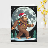 Bigfoot Santa Christmas Tree Lights Card カード (黄色い花)