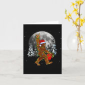 Bigfoot Santa Christmas Tree Lights Funny Xmas Sas カード (黄色い花)