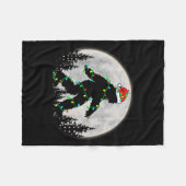 Bigfoot Santa Christmas Tree Lights Funny Xmas Sas フリースブランケット (正面(横))