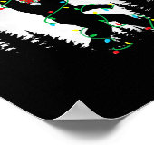 Bigfoot Santa Christmas Tree Lights Funny Xmas Sas ポスター (角)