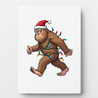 Bigfoot Santa Christmas Tree Lights Xmas Boys Men  フォトプラーク