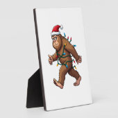 Bigfoot Santa Christmas Tree Lights Xmas Boys Men フォトプラーク (側面)