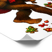 Bigfoot Santa Christmas Tree Lights Xmas Boys Men  ポスター (角)