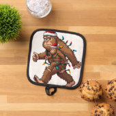 Bigfoot Santa Christmas Tree Lights Xmas Boys Men  鍋敷き (トップダウン)