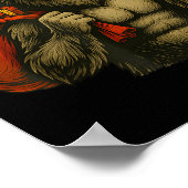 Bigfoot Santa Christmas Tree Rock On Funny Xmas Sa ポスター (角)