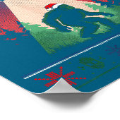 Bigfoot Santa Ufo Alien Funny Ugly Christmas Sweat ポスター (角)