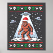 Bigfoot Santa Ufo Alien Funny Ugly Christmas Sweat ポスター (正面)