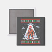 Bigfoot Santa Ufo Alien Funny Ugly Christmas Sweat マグネット (正面/裏面)