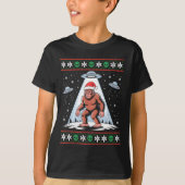 Bigfoot Santa Ufo Alien Funny Ugly Christmas Sweat Tシャツ (正面)