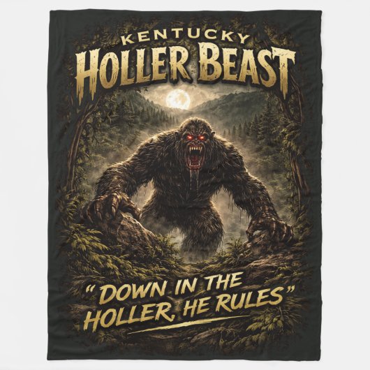 Bigfoot Sasquatch フリースブランケット (正面)