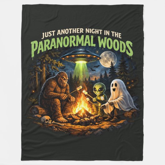 Bigfoot Sasquatch フリースブランケット (正面)