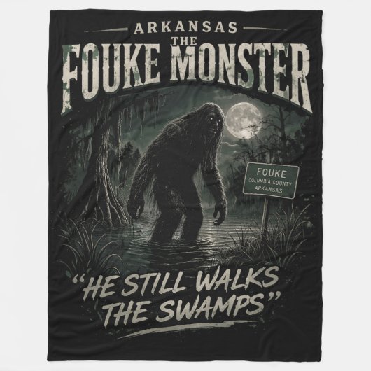 Bigfoot Sasquatch フリースブランケット (正面)