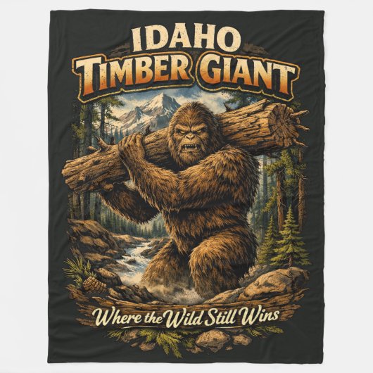 Bigfoot Sasquatch フリースブランケット (正面)