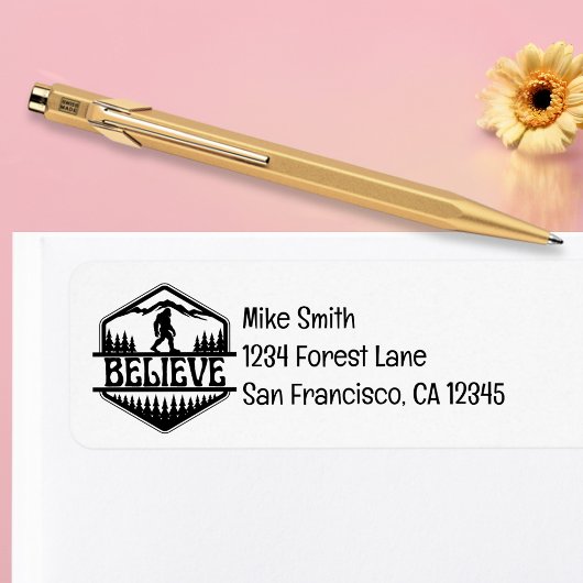 BigFoot Sasquatch Believe Forest Custom Address ラベル