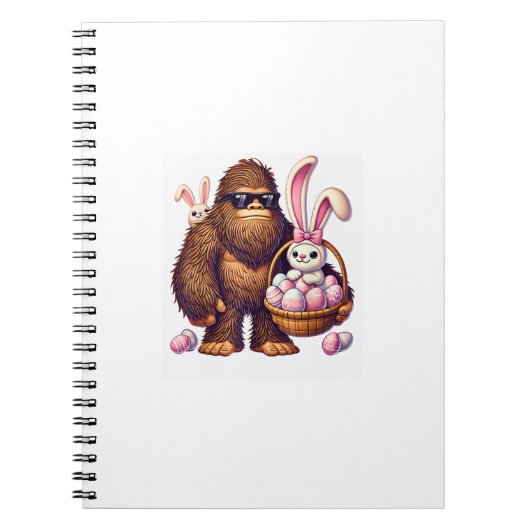 Bigfoot Sasquatch Bunny Easter Eggs Retro Men Boys ノートブック (正面)