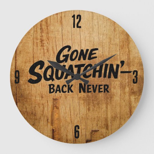 Bigfoot Sasquatch Clock ラージ壁時計 (正面)